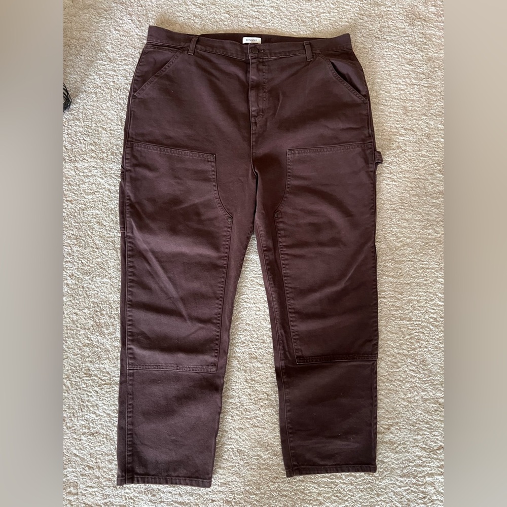 Renggli Womens Brown  Cotton Work Carpenter Pant Jeans sz 34 or XXL